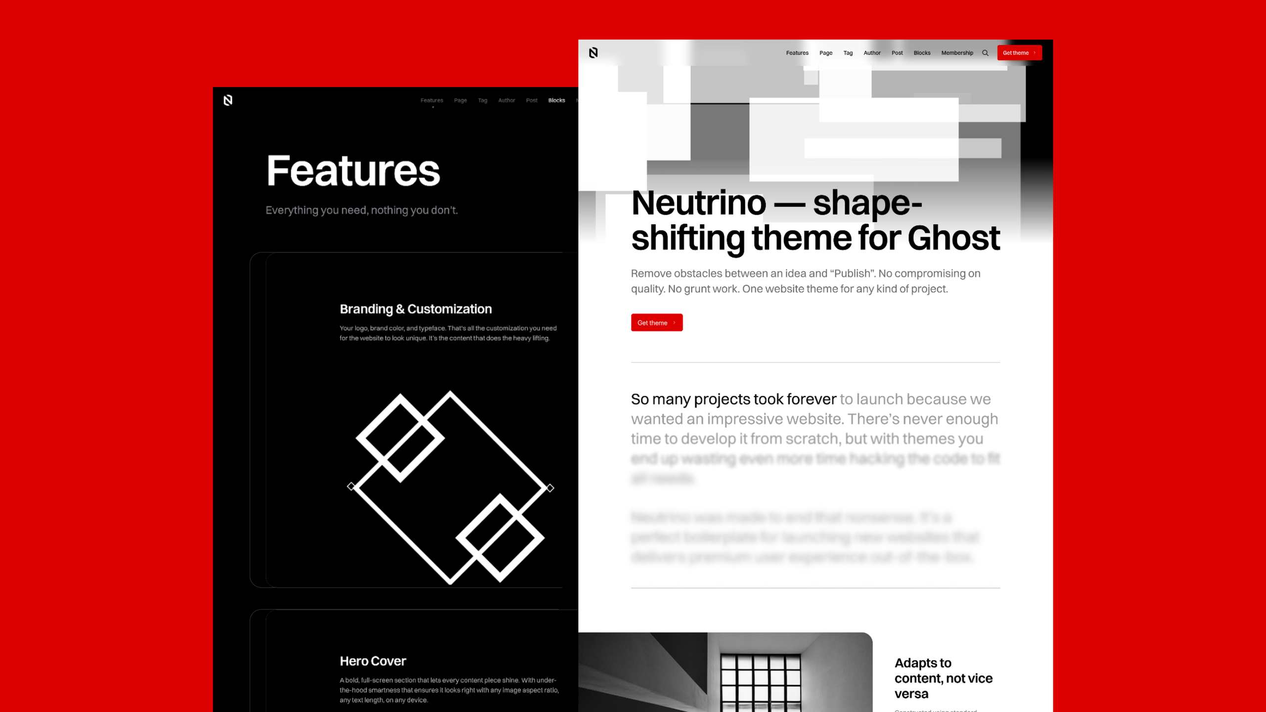 Neutrino — Ghost CMS theme